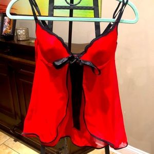 Red and black lingerie top